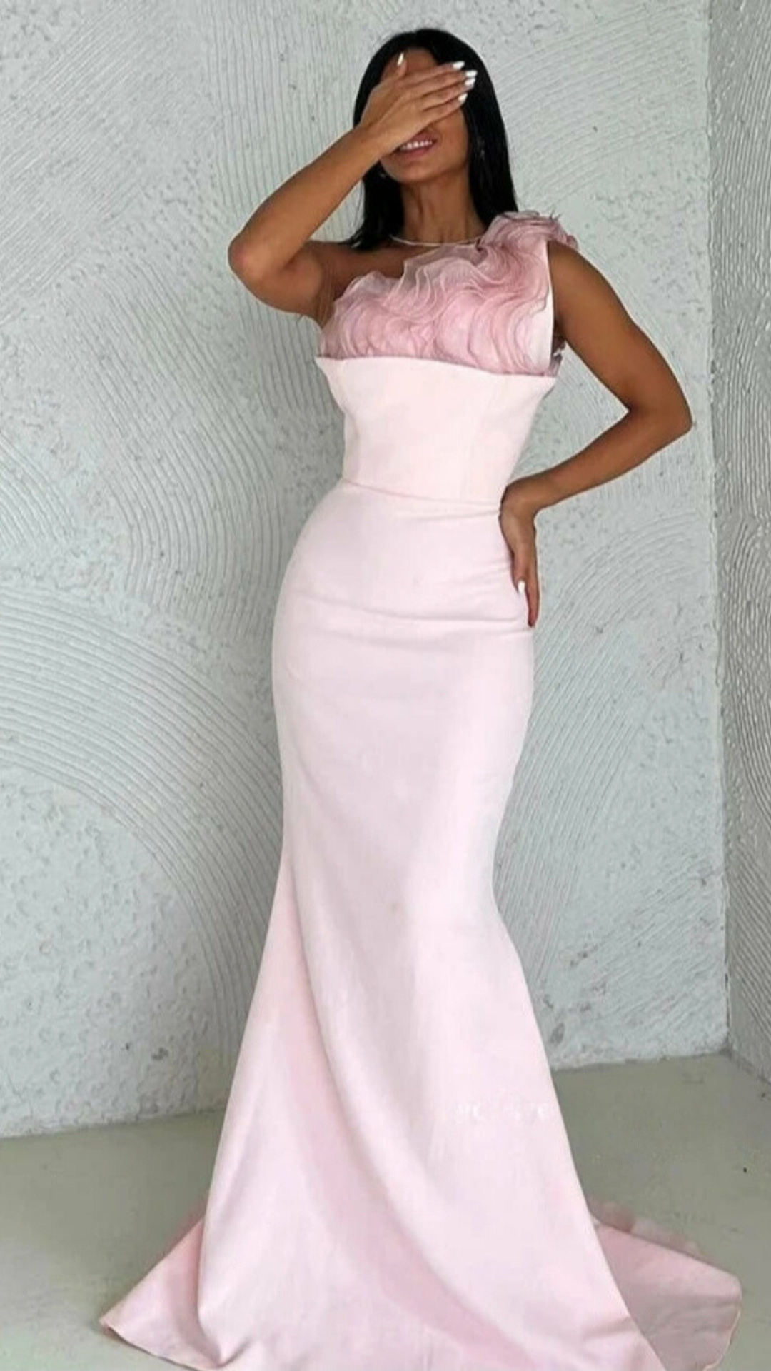 Vanilla Vogue Aria Pink Crepe Strapless Dress