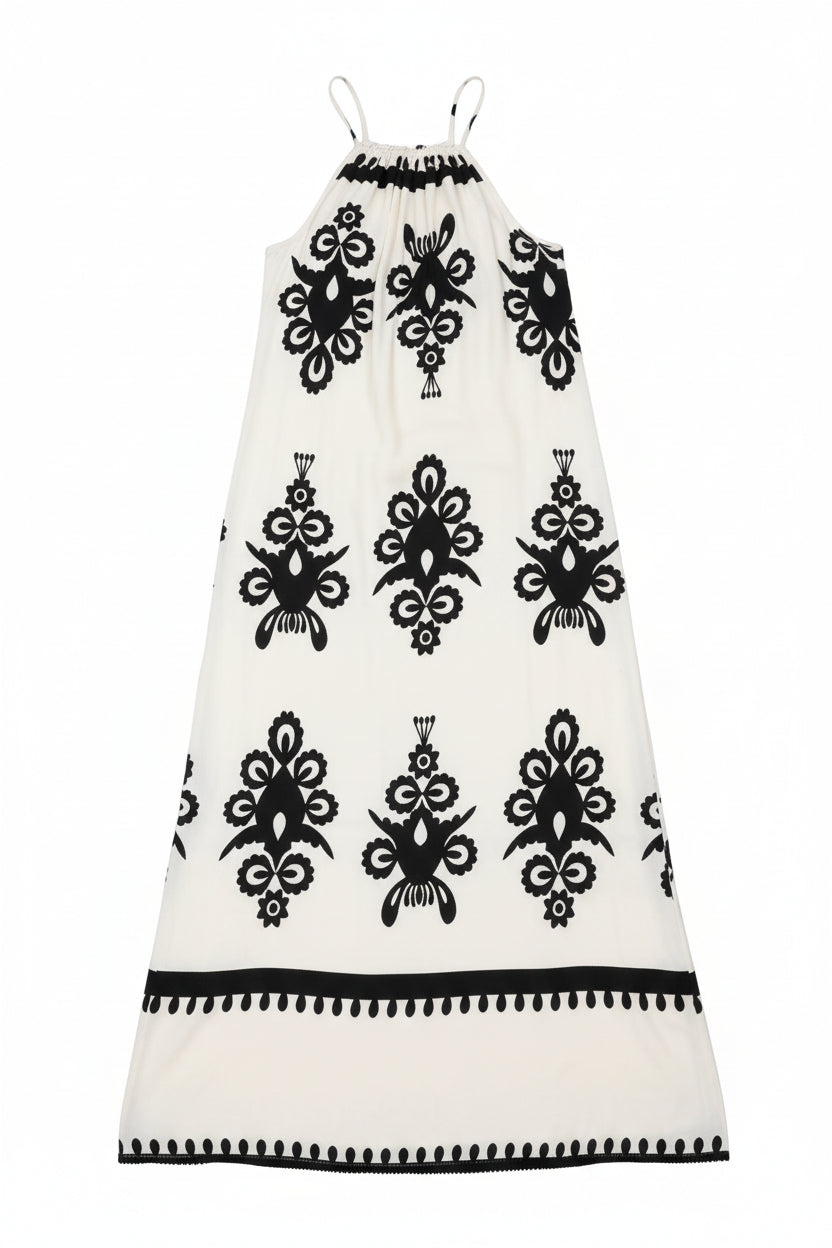 Charissa Printed Spaghetti Strap Sleeveless Maxi Dress