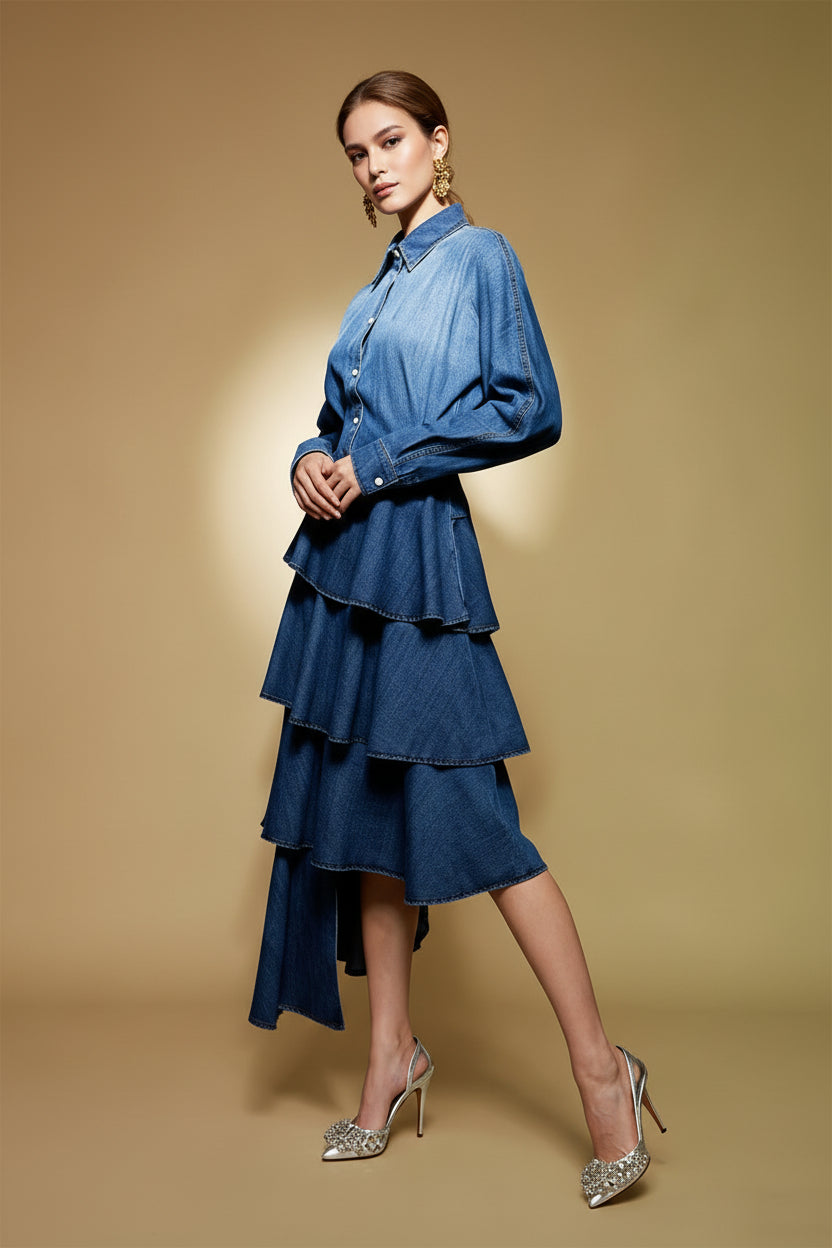 half shirt half skirt dress half skirt over pants
