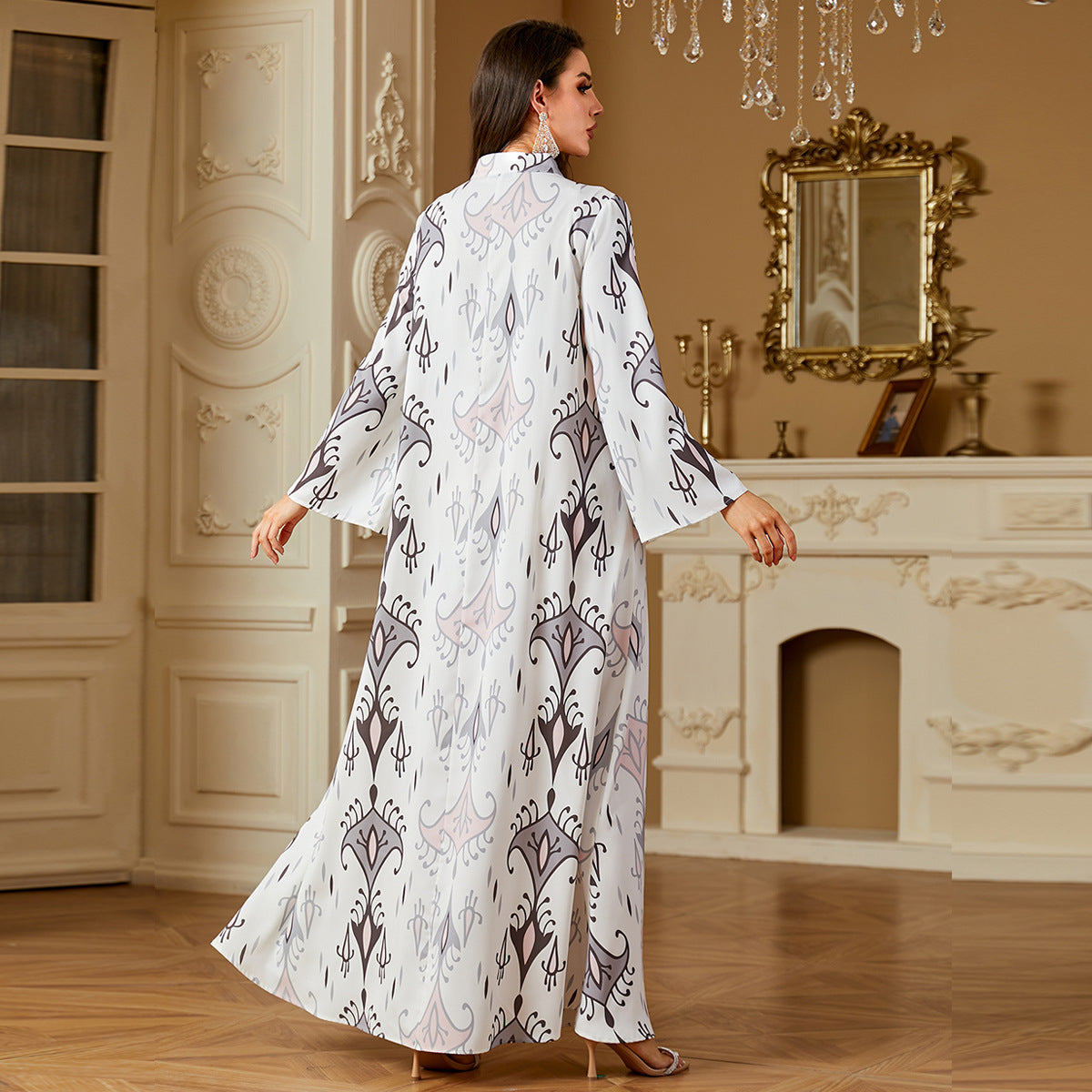 Miriam Long Robe Print Long Dress Dress
