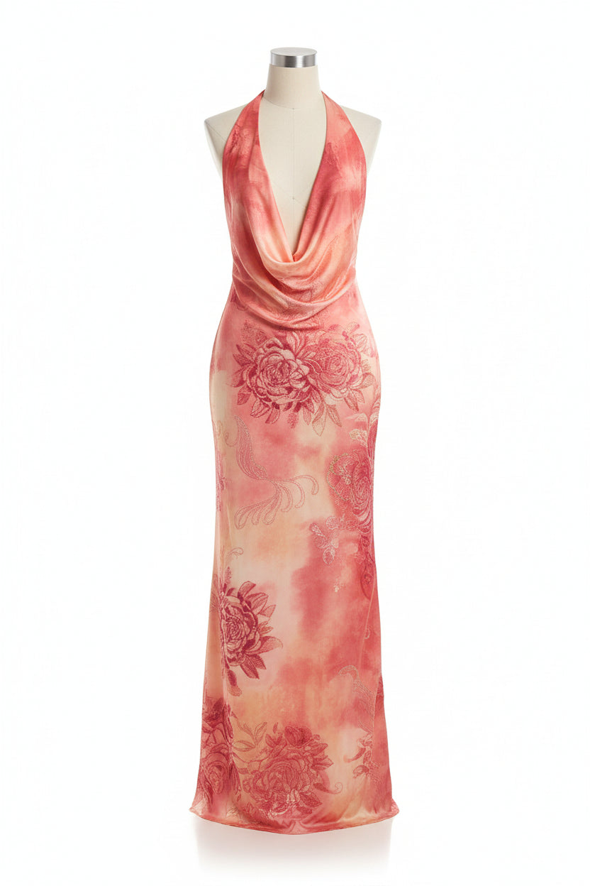 Aida Backless Dress Waist-Cinching Belted Dress