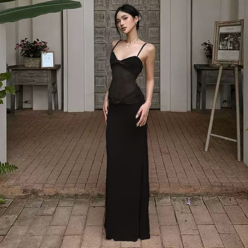 Striana Dress Lace Transparent Slimming Long Dress