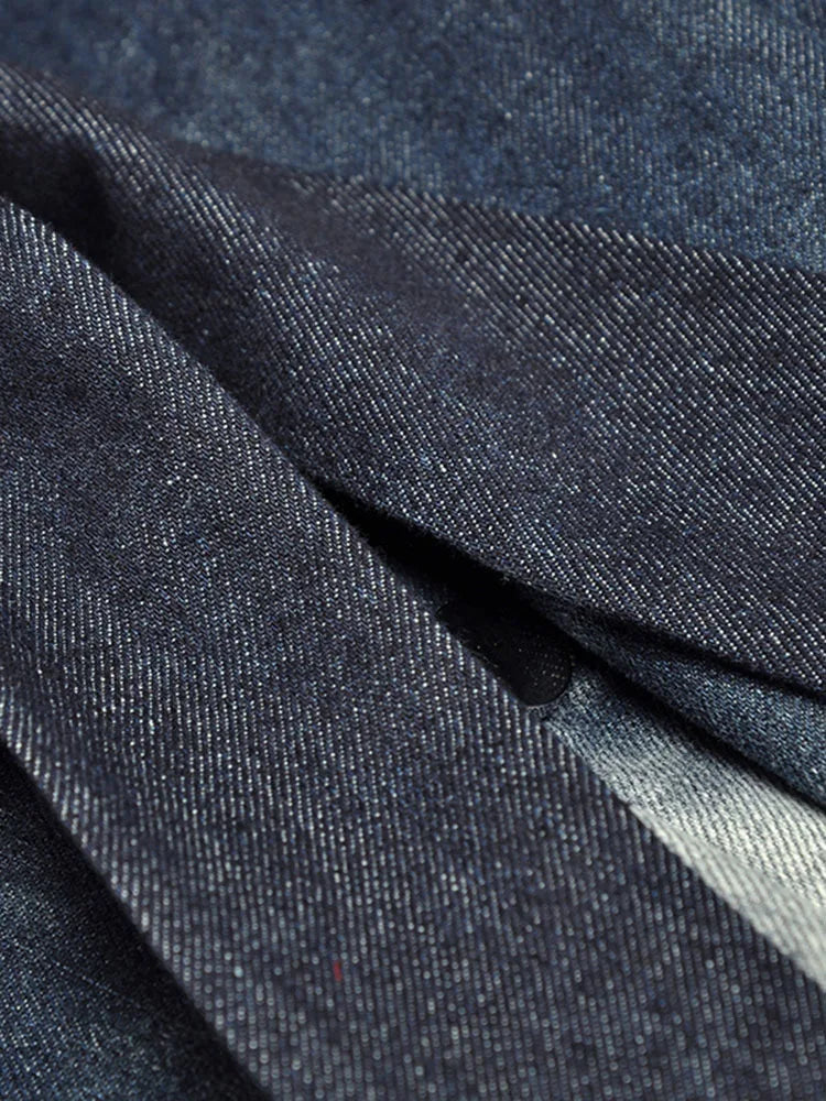 Brianna Spliced Gradient High Waist Denim Dress