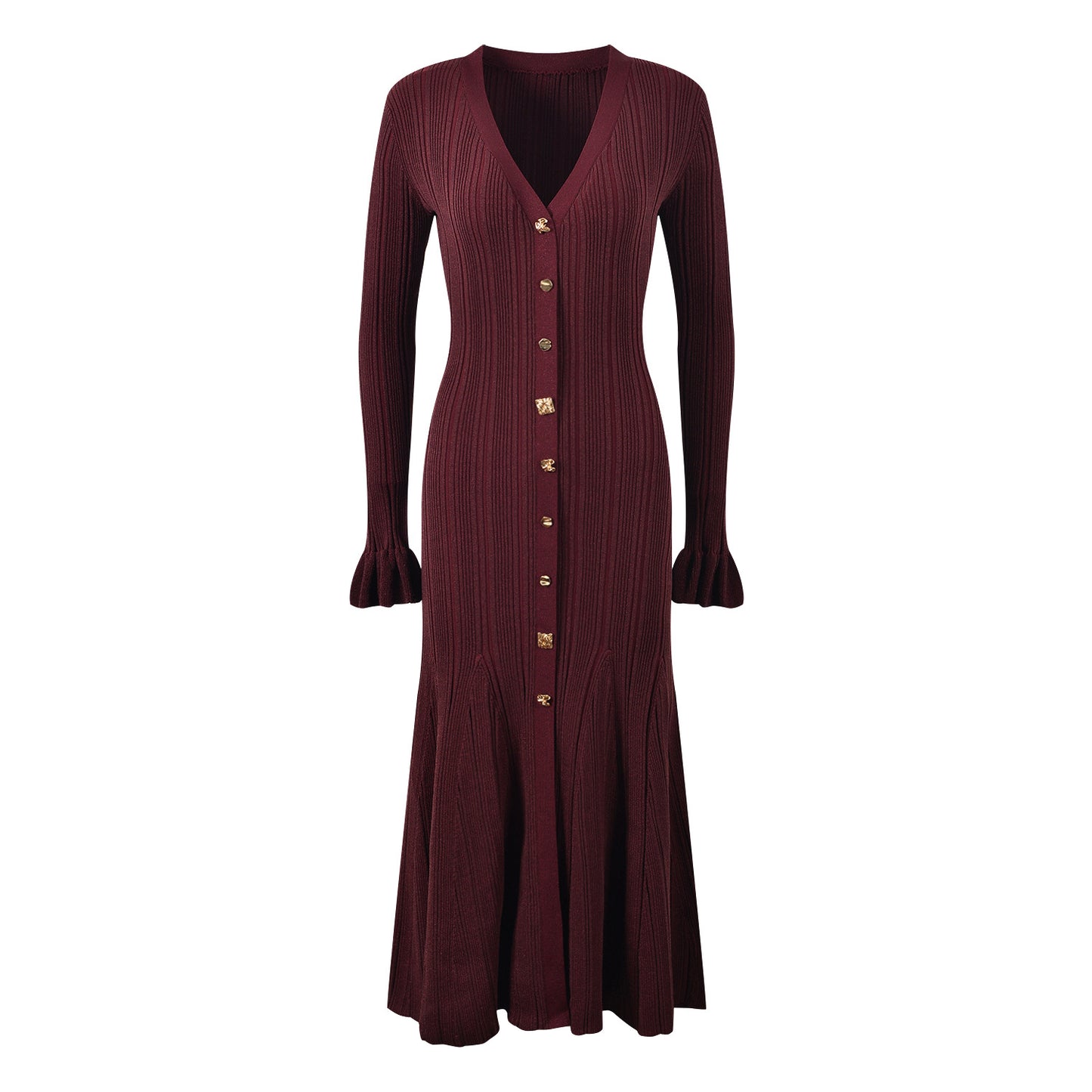 Eleana single breasted slim knit dress for women