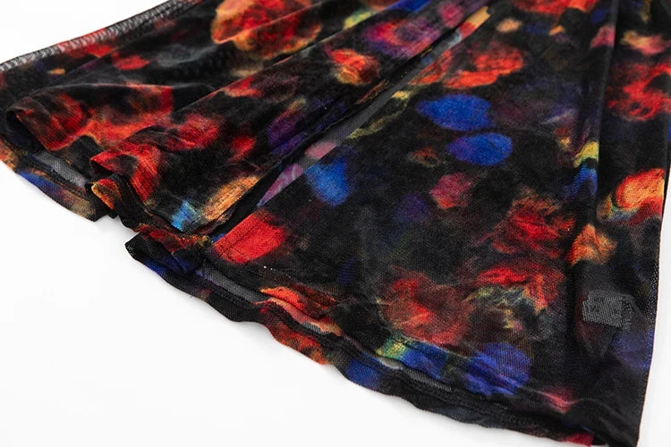 فستان سيترا الخريفي المصنوع من قماش شبكي على شكل حورية البحر