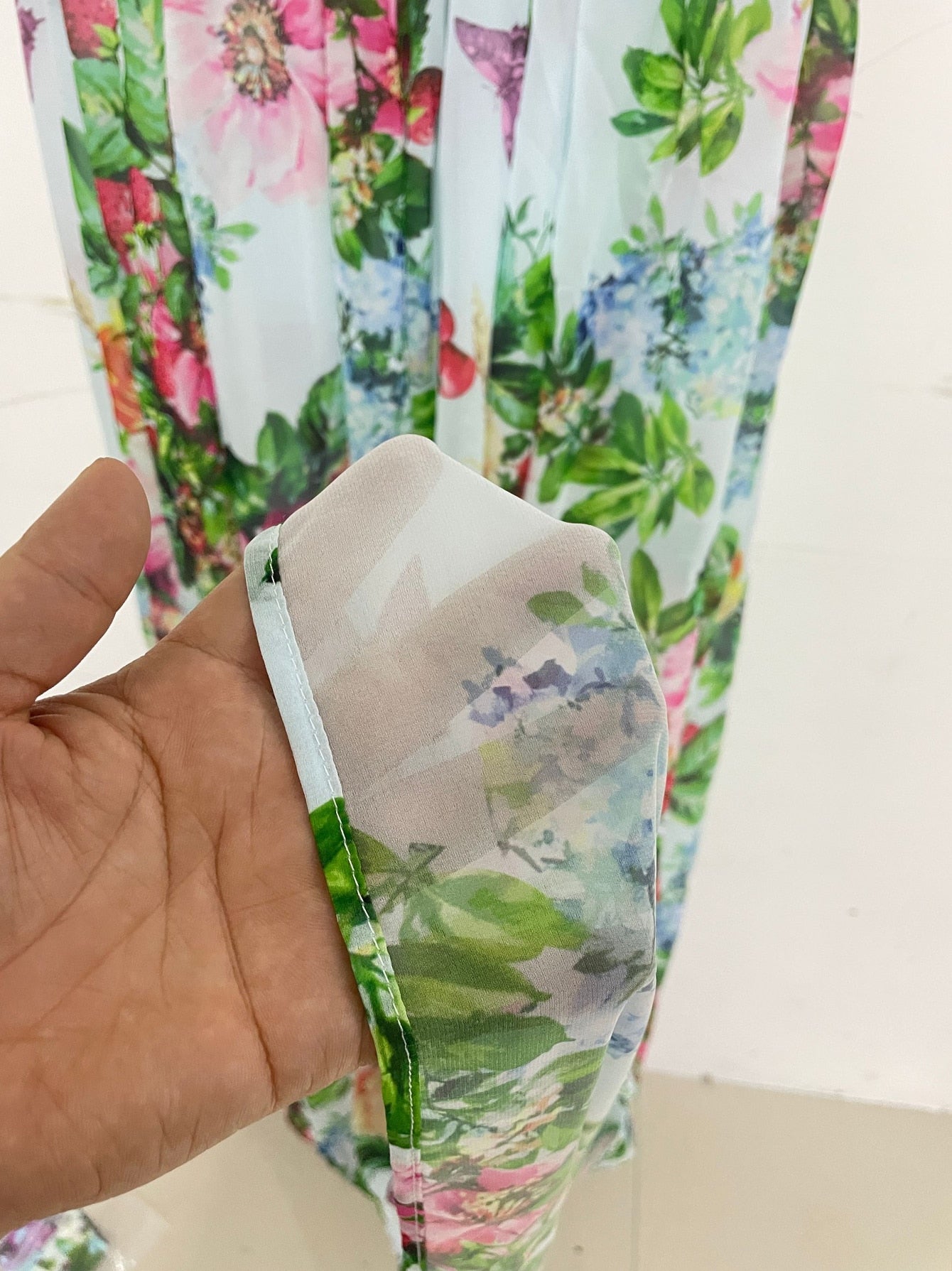 Marisol Maxi Chiffon Bow-knot shoulder Bohemian Floral print Holiday Elegant Long Dress