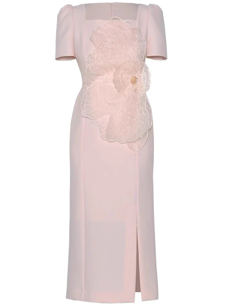 Janice Beaded Embroidered Applique Dress