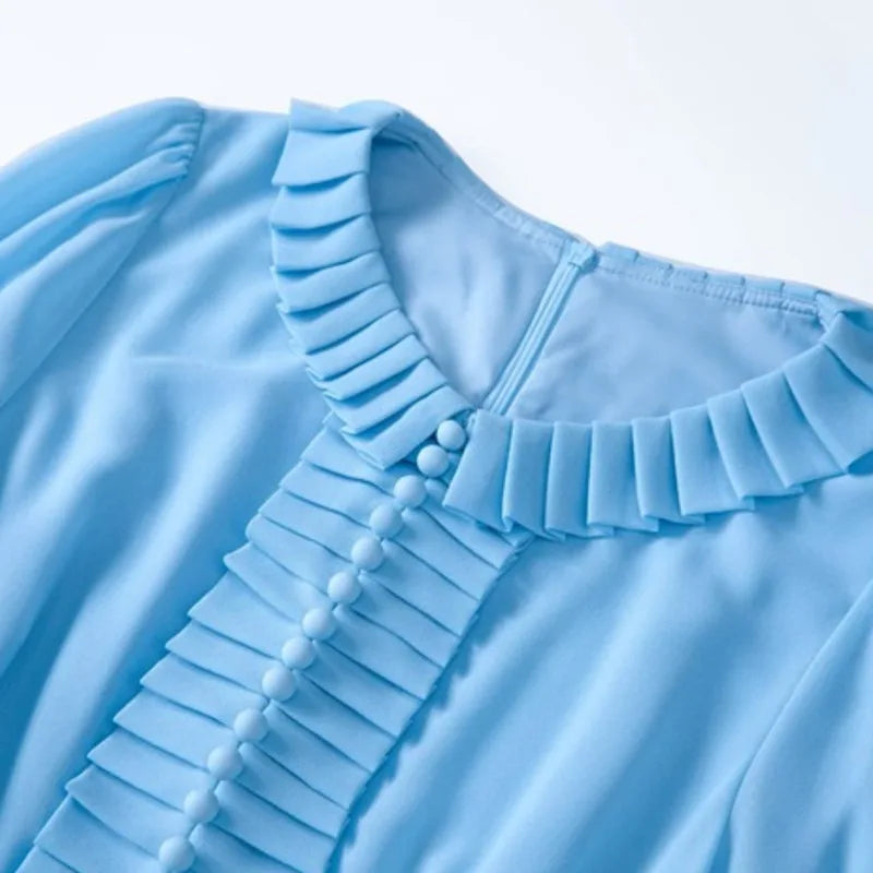 Amiral Embroidered Pleated Dress