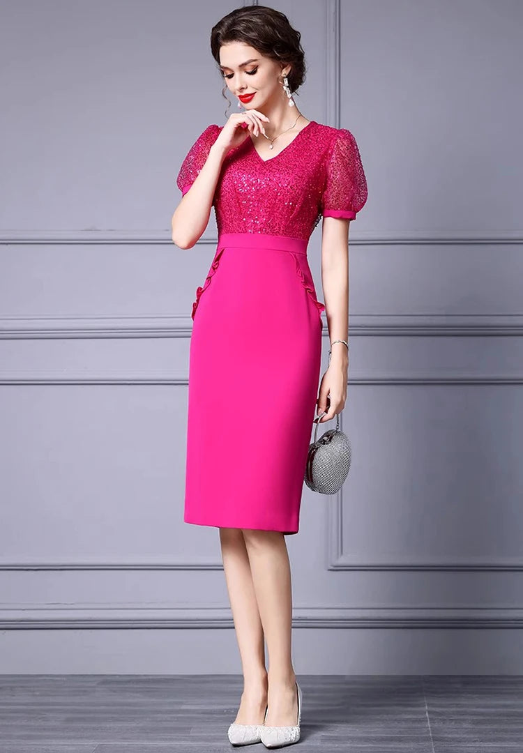 elliot pink dress ELLIOT SIDE DETAIL OCCASION DRESS (Pink) Small By Styletittudeapparelusa