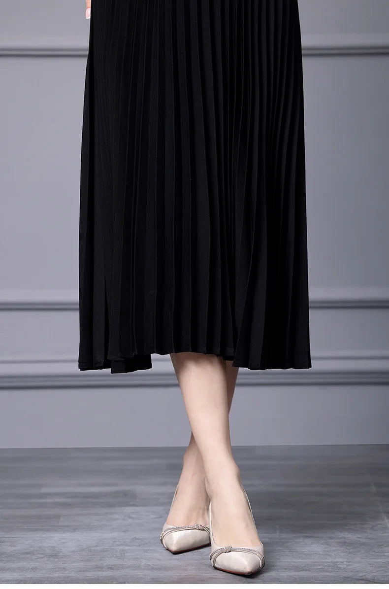 Beatrix Three-Dimensional Bow Closed Waist In Slim-Fit Long-Sleeved Dress