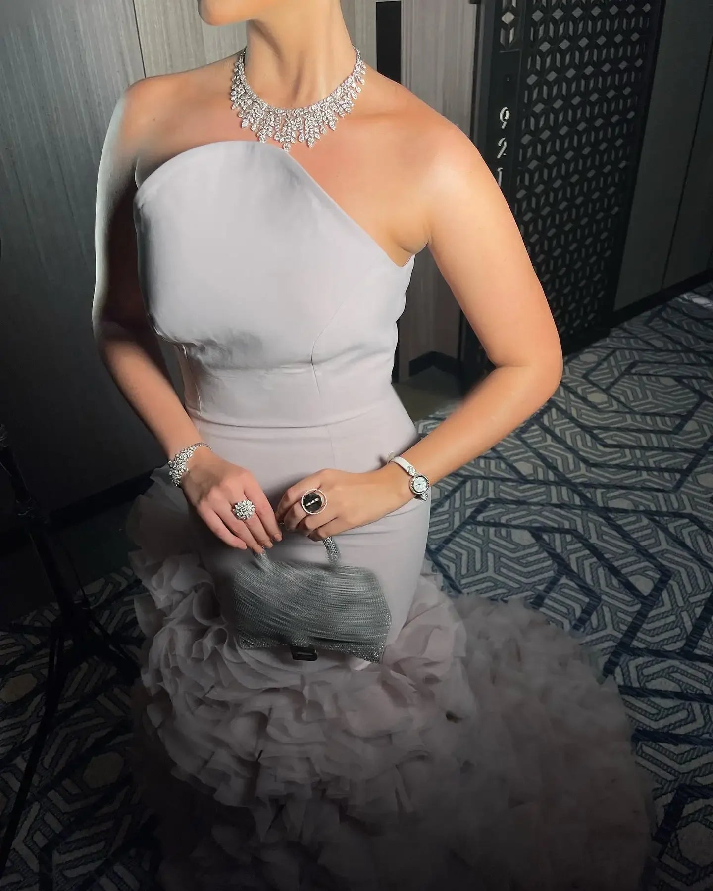 Elegant Mermaid Lilac Evening Dress with Ruffles