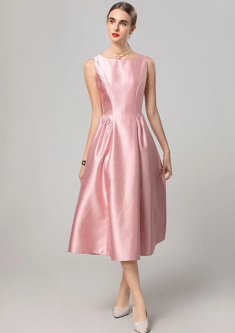 Lilian O-Neck Sleeveless Vintage Dress