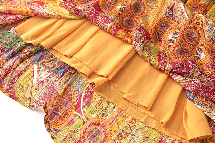 Natasha Indie Folk Print Dress