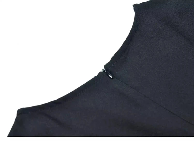 Selma Black Striped Mermaid Dress