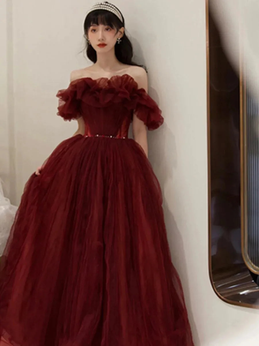 Evelyn Gowns for Women Elegant Party Prom Gown Graduation Womens Occasion Slender Waist Quinceanera Pengpeng Wedding Dresses