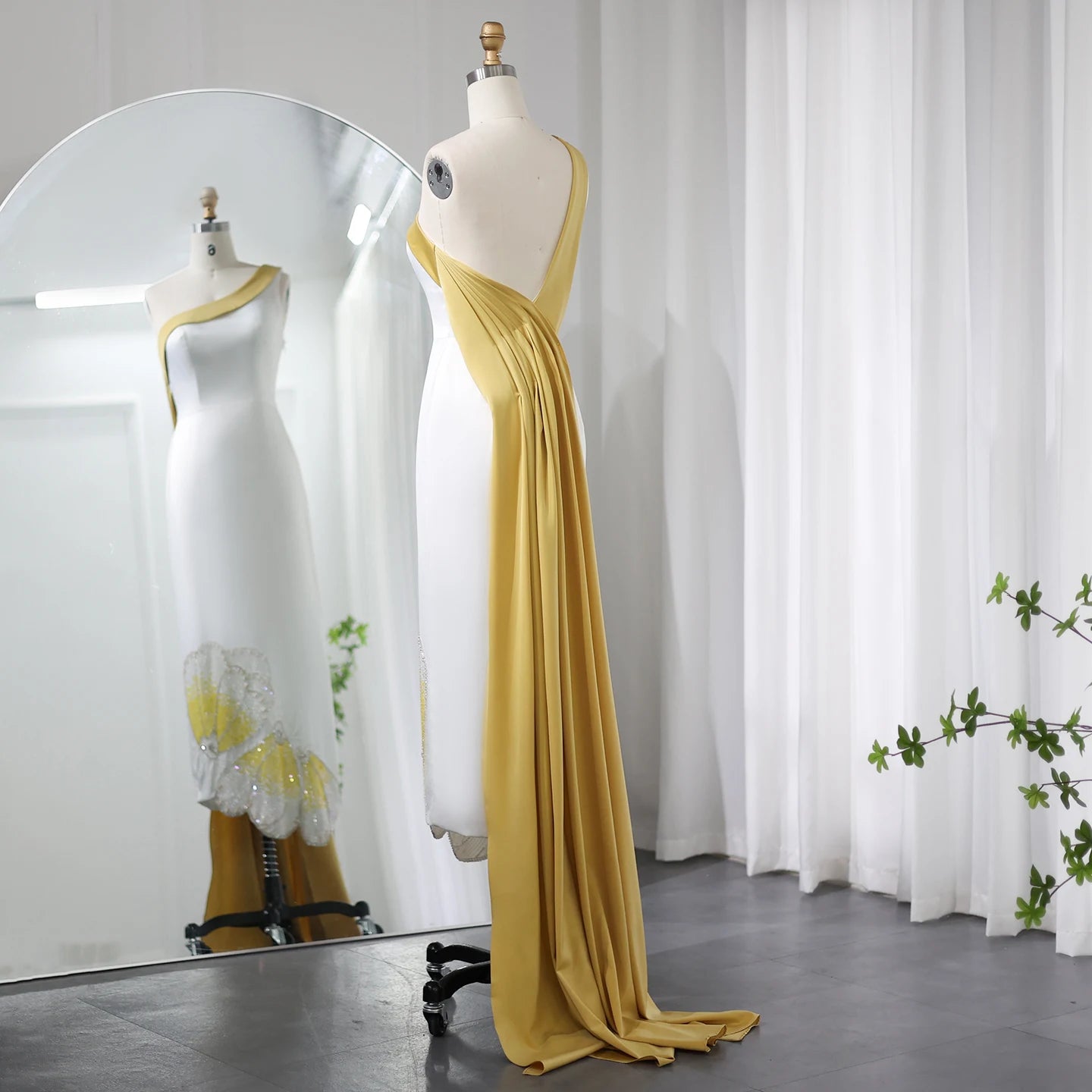 Luxury One Shoulder Midi Dress