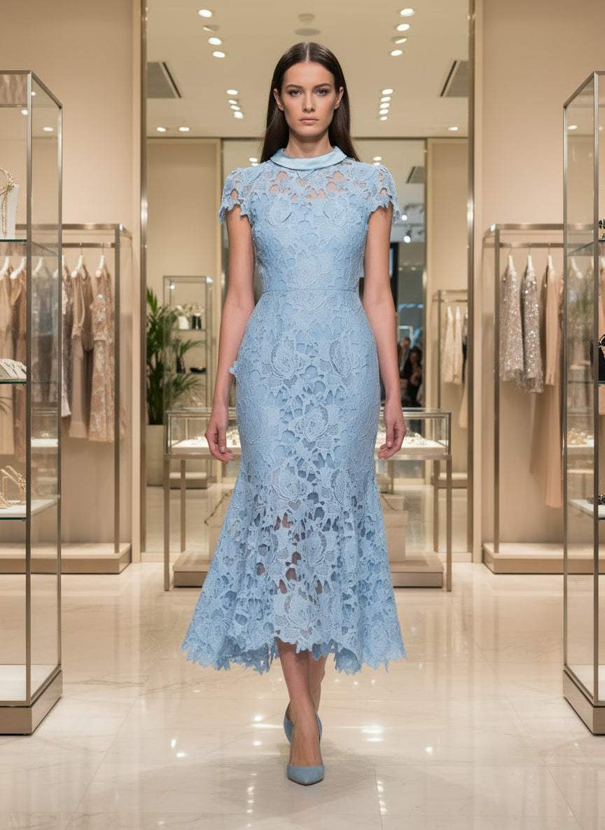 Donna Vintage Mermaid Dress Hollow Dress