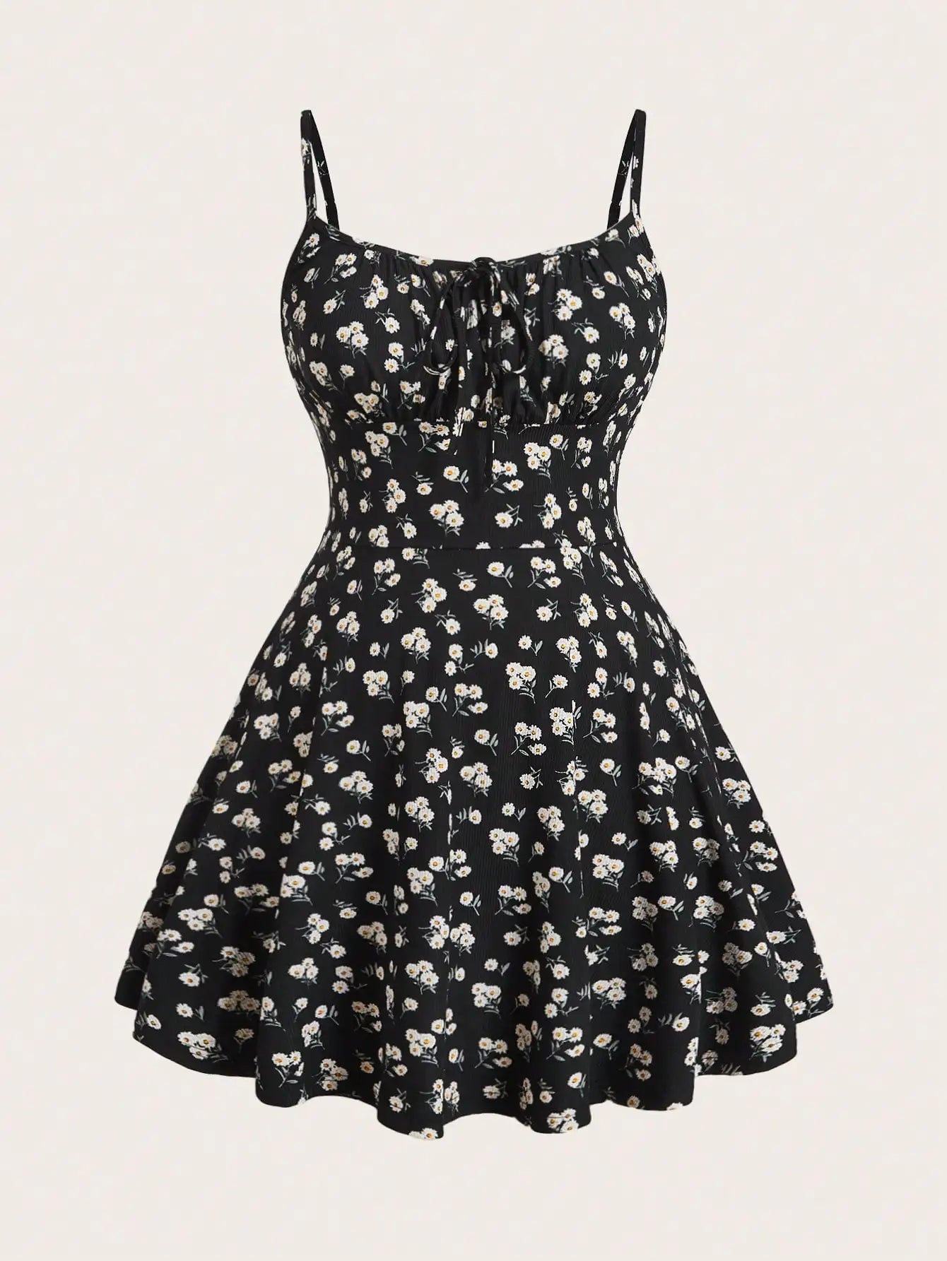 Collyn fashion floral elegant sleeveless thin strap solid color plus size camisole dress