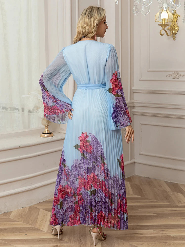 Otto Printed Edge Pleated Dress