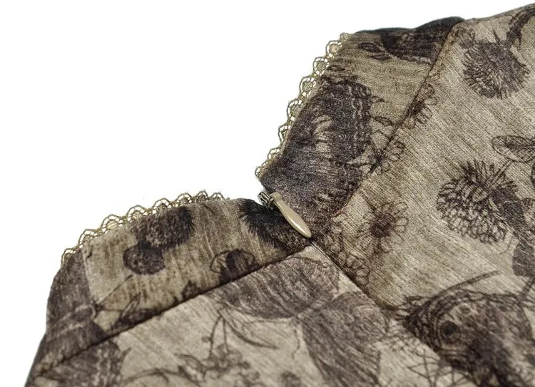 Evan long-sleeved lace-up swing Dress