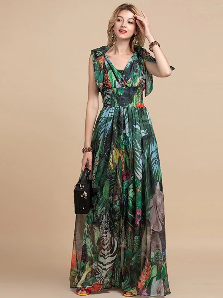 mina printed long sleeve slim fit maxi dress Mina Arena Maxi Dress M