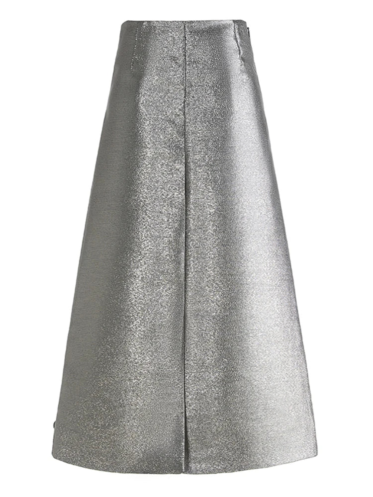 Sequin Beaded Spliced  High Waist Casual Loose High Waist Fashion Skirts