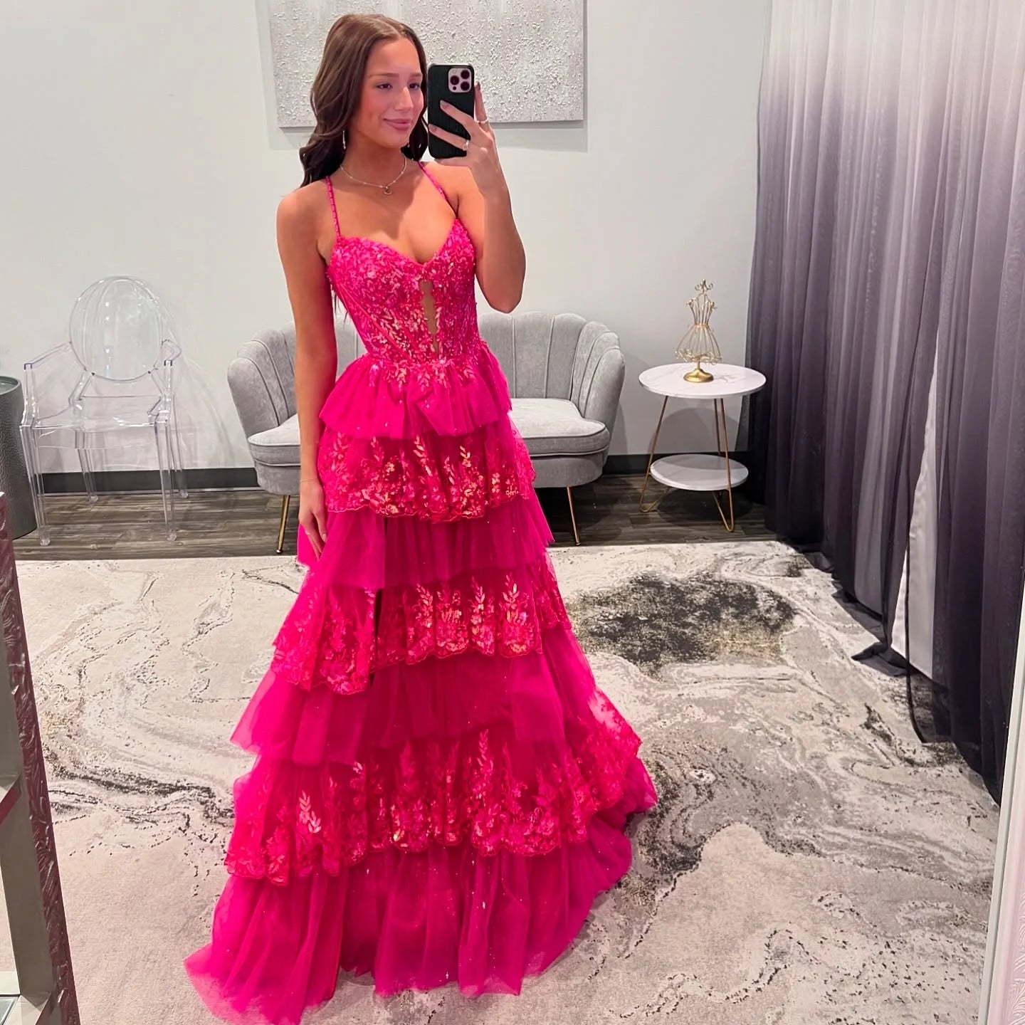 Fatima Sweetheart Sheer Corset Prom Dress