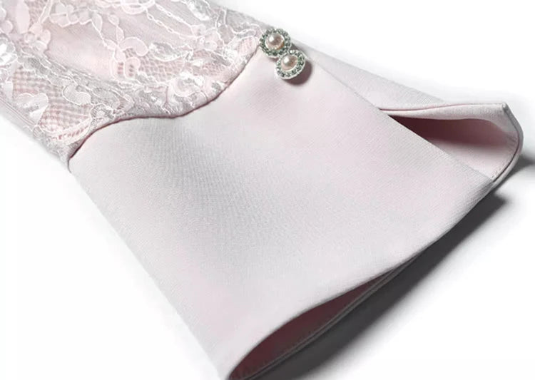 Akira Hollowed Out Lace Patchwork Dress