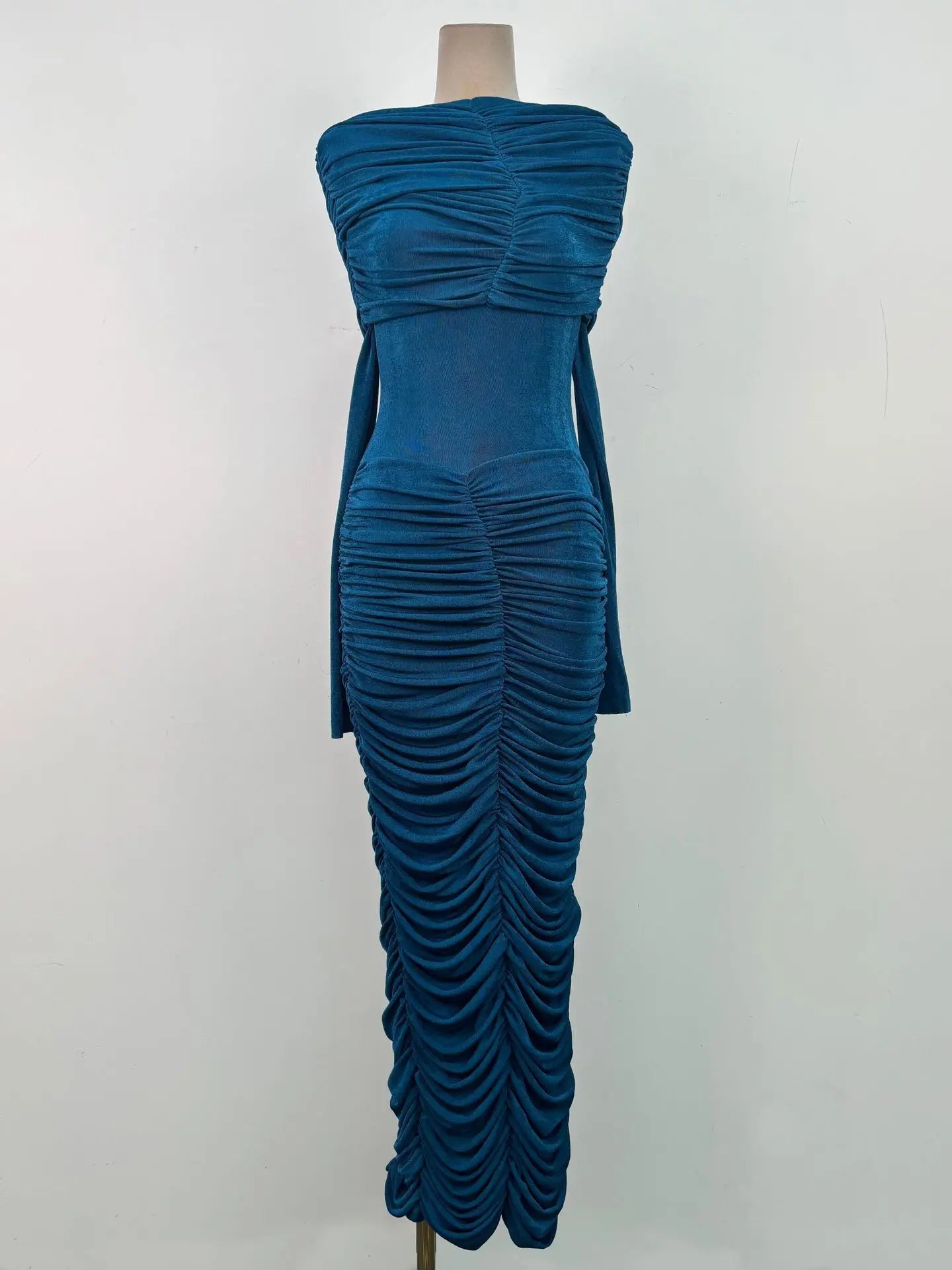 Alissa Pleated Long Sleeve Dress