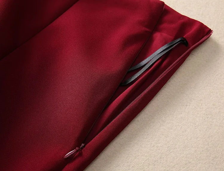 Piper Crystal Button Tops + Mermaid Skirt Office Lady 2-Piece Set