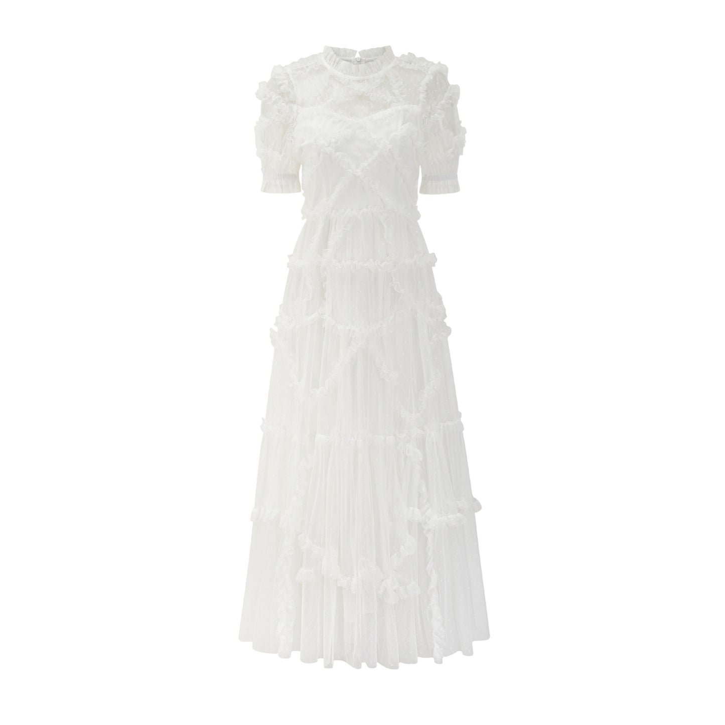 Ashley Ruffle Lace Fairy Mesh French Fashion Dress
