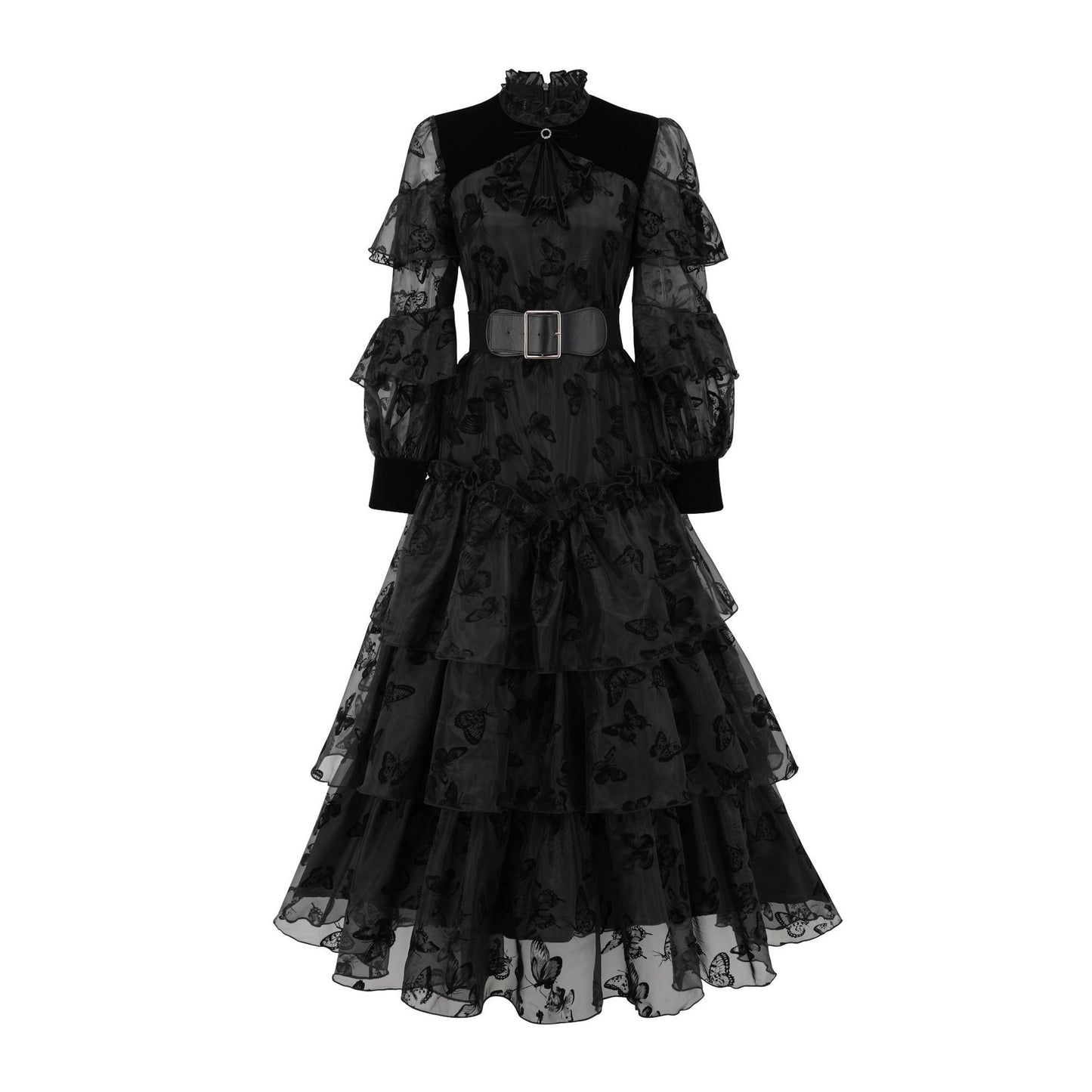 Mila Tiered Silhouette Organza Dress
