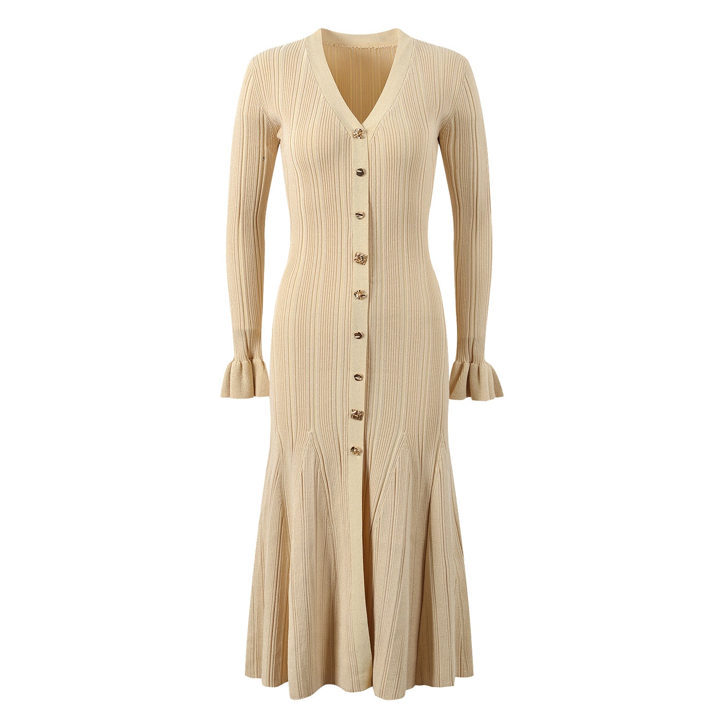 Eleana single breasted slim knit dress for women