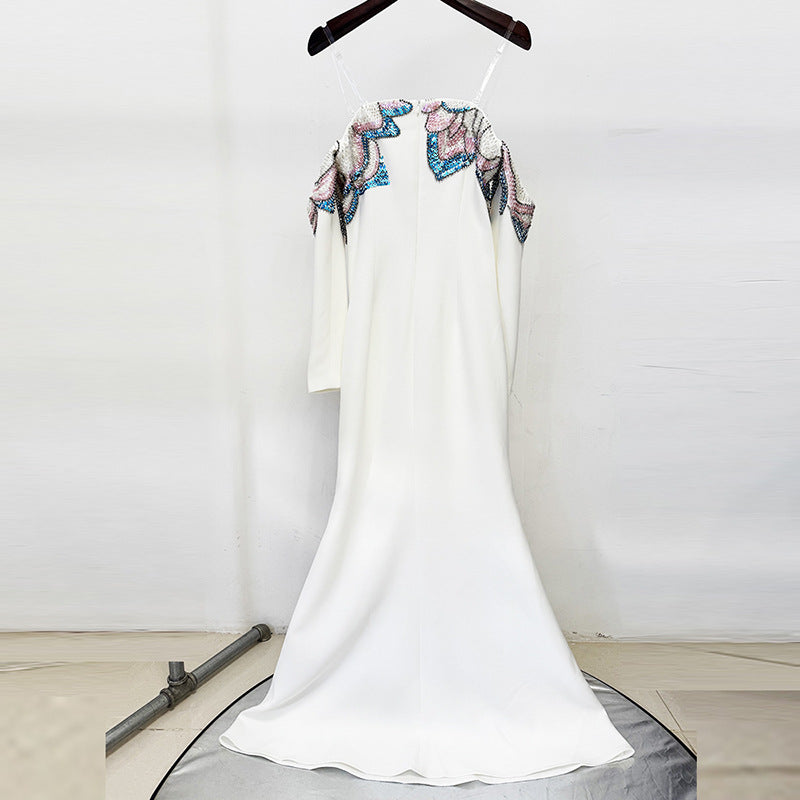 Natasha Dress with Beaded and Bejeweled Accents