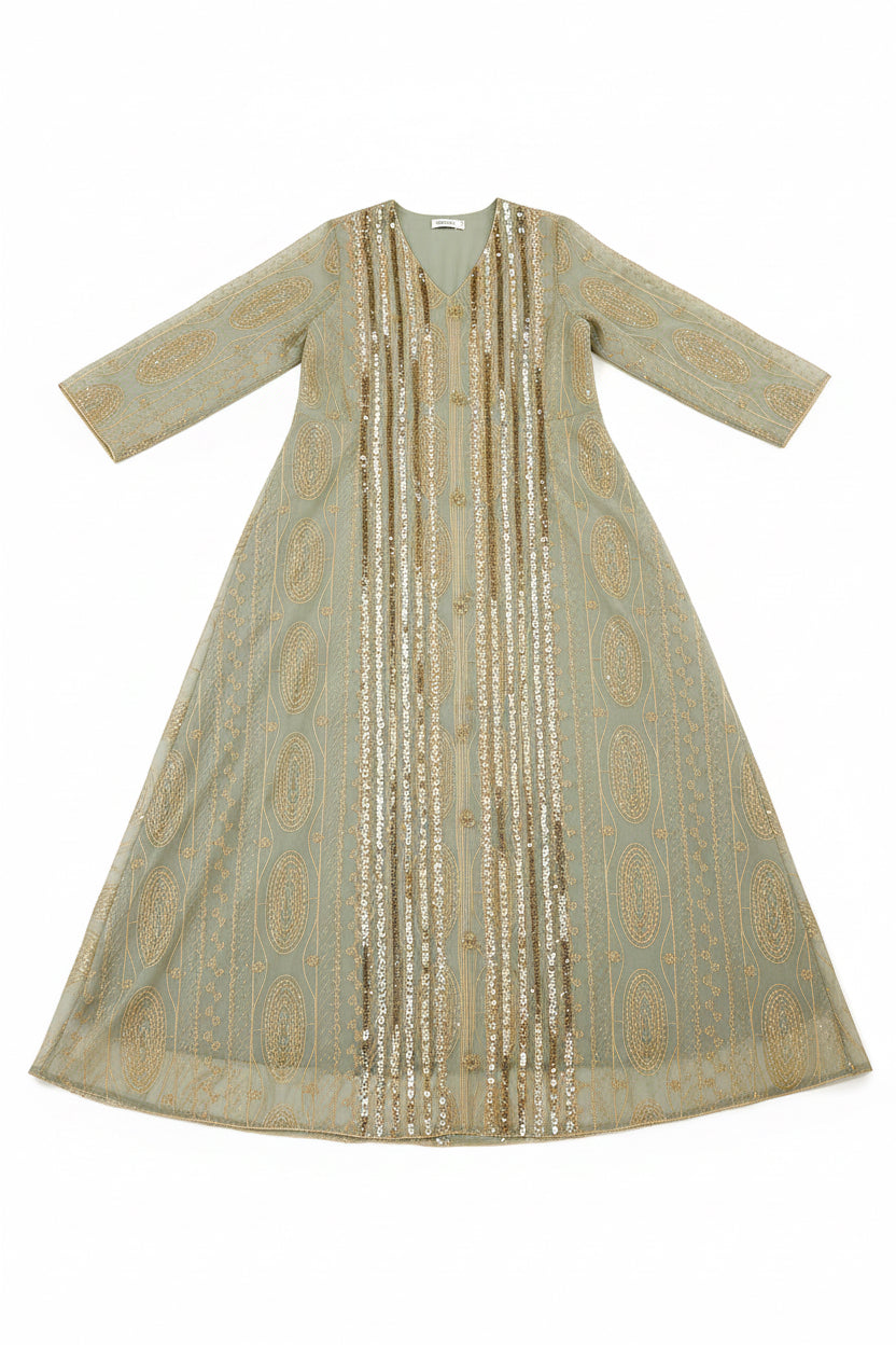 Merlinda Long Robe Women's  Sequined Maxi Dress
