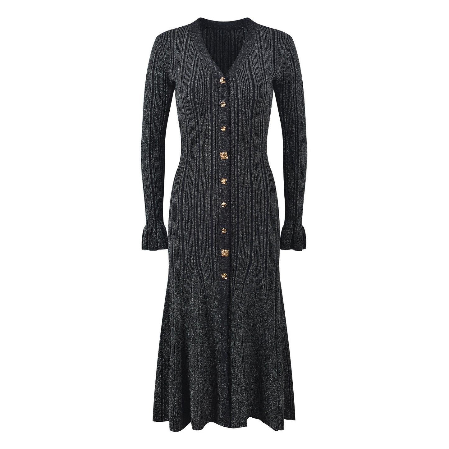Eleana single breasted slim knit dress for women