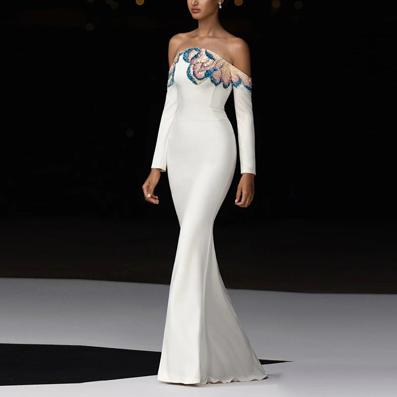 Natasha Dress with Beaded and Bejeweled Accents