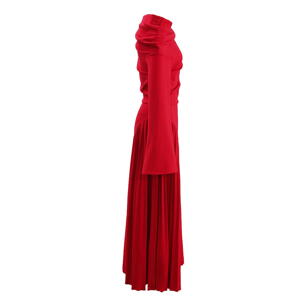 Vienna Slimming Flared Sleeves Pleated Long Skirt Dress