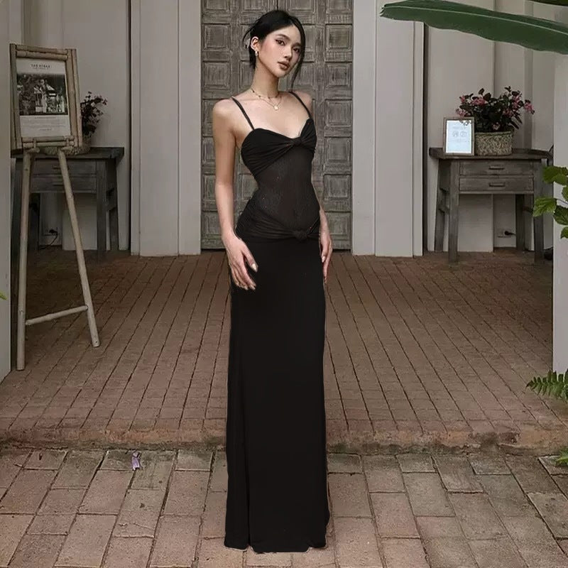 Striana Dress Lace Transparent Slimming Long Dress