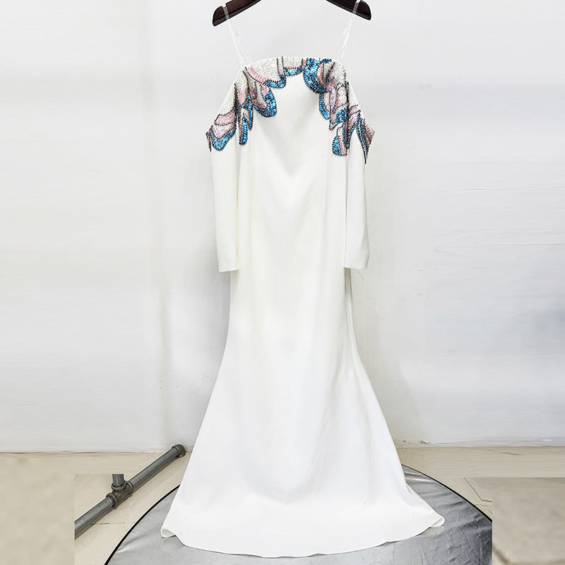 Natasha Dress with Beaded and Bejeweled Accents