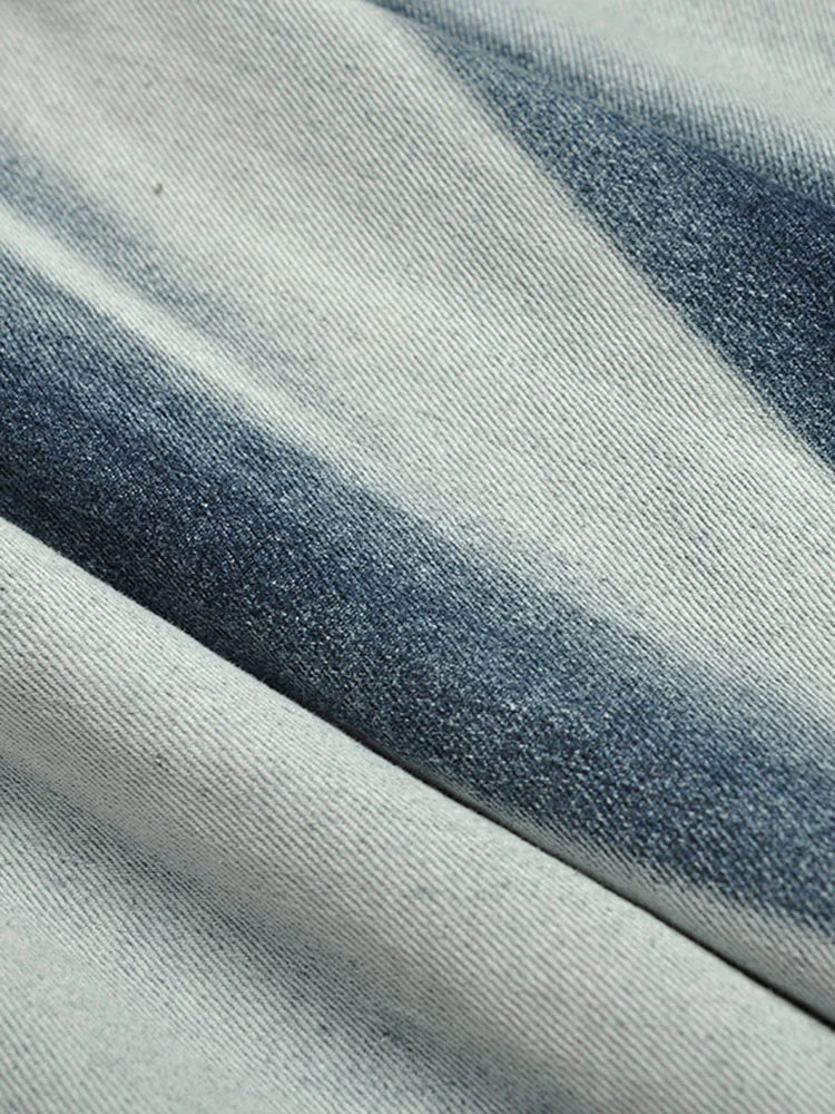 Brianna  Spliced Gradient High Waist Denim Dress