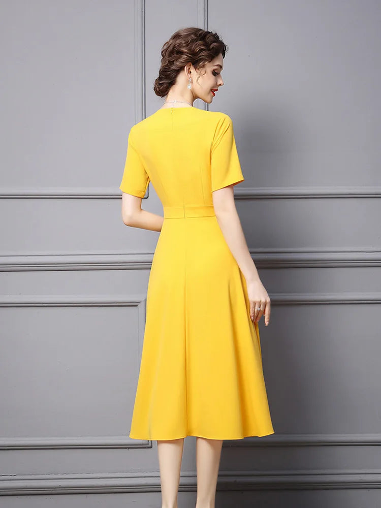 Lily Yellow Party Dress Bowknot