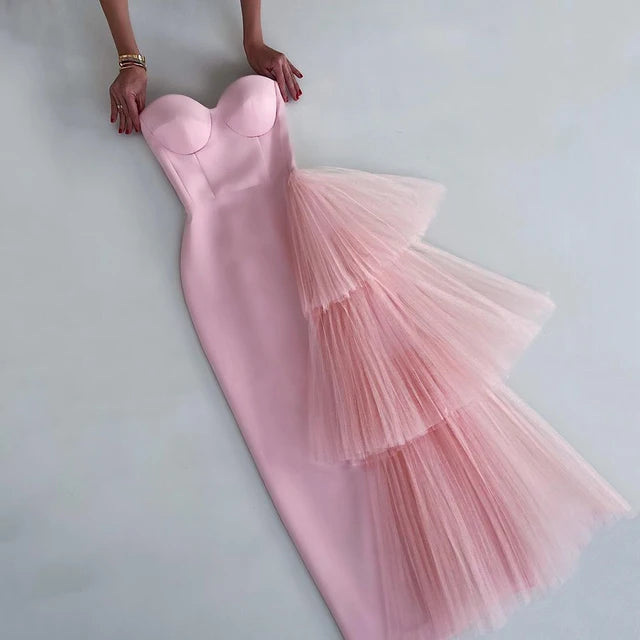 Bea Bandage dress new high waisted dinner dress strapless mesh dress