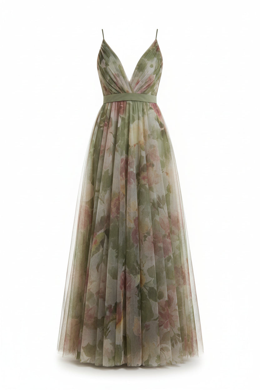 Cheezue Printed camisole dress big swing dress for women