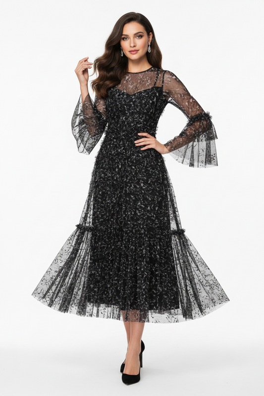 Harper Flared Sleeve Dress