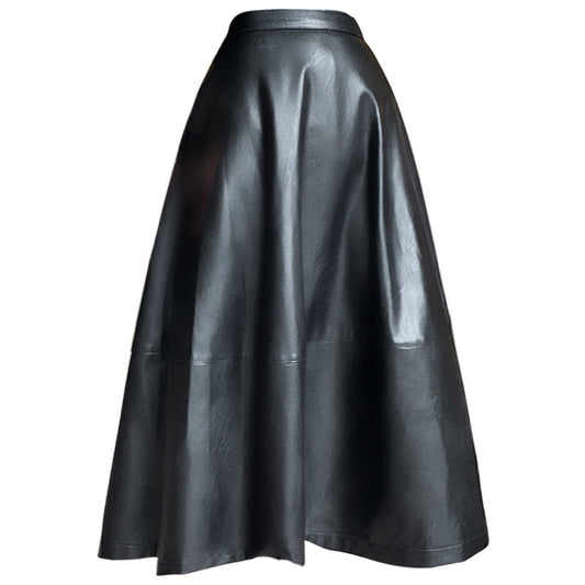 PU leather women's umbrella skirt
