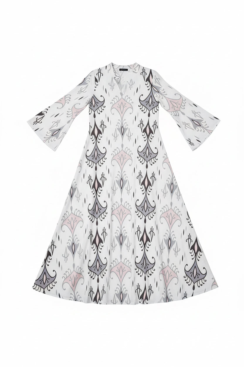Miriam Long Robe Print Long Dress Dress