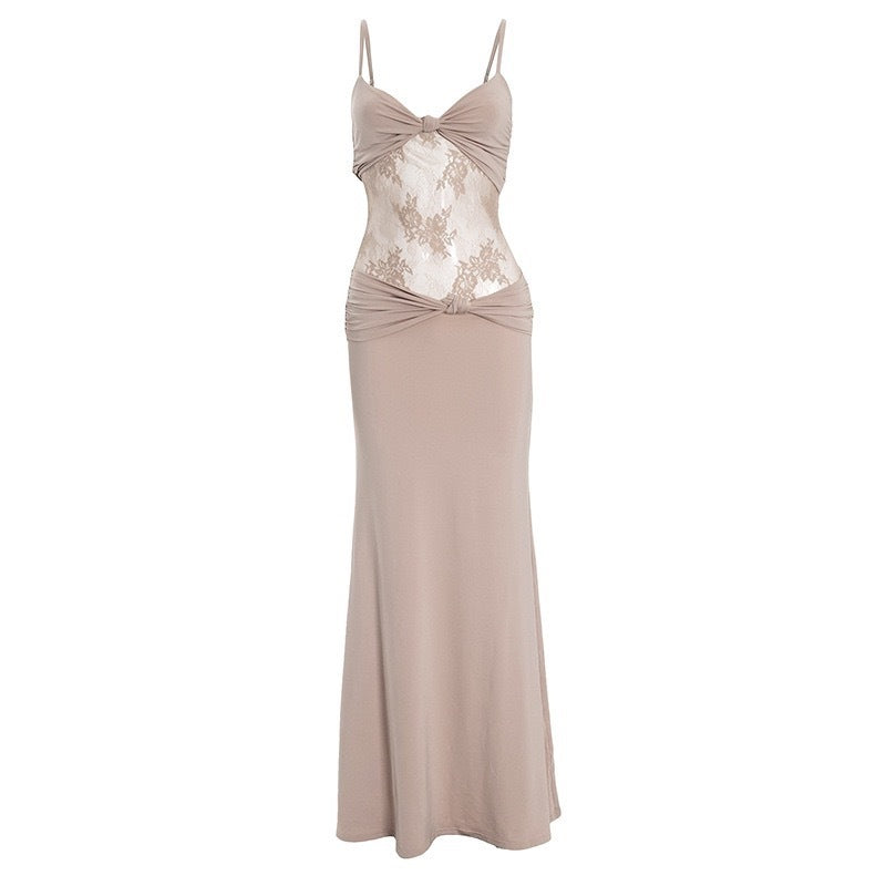 Striana Dress Lace Transparent Slimming Long Dress