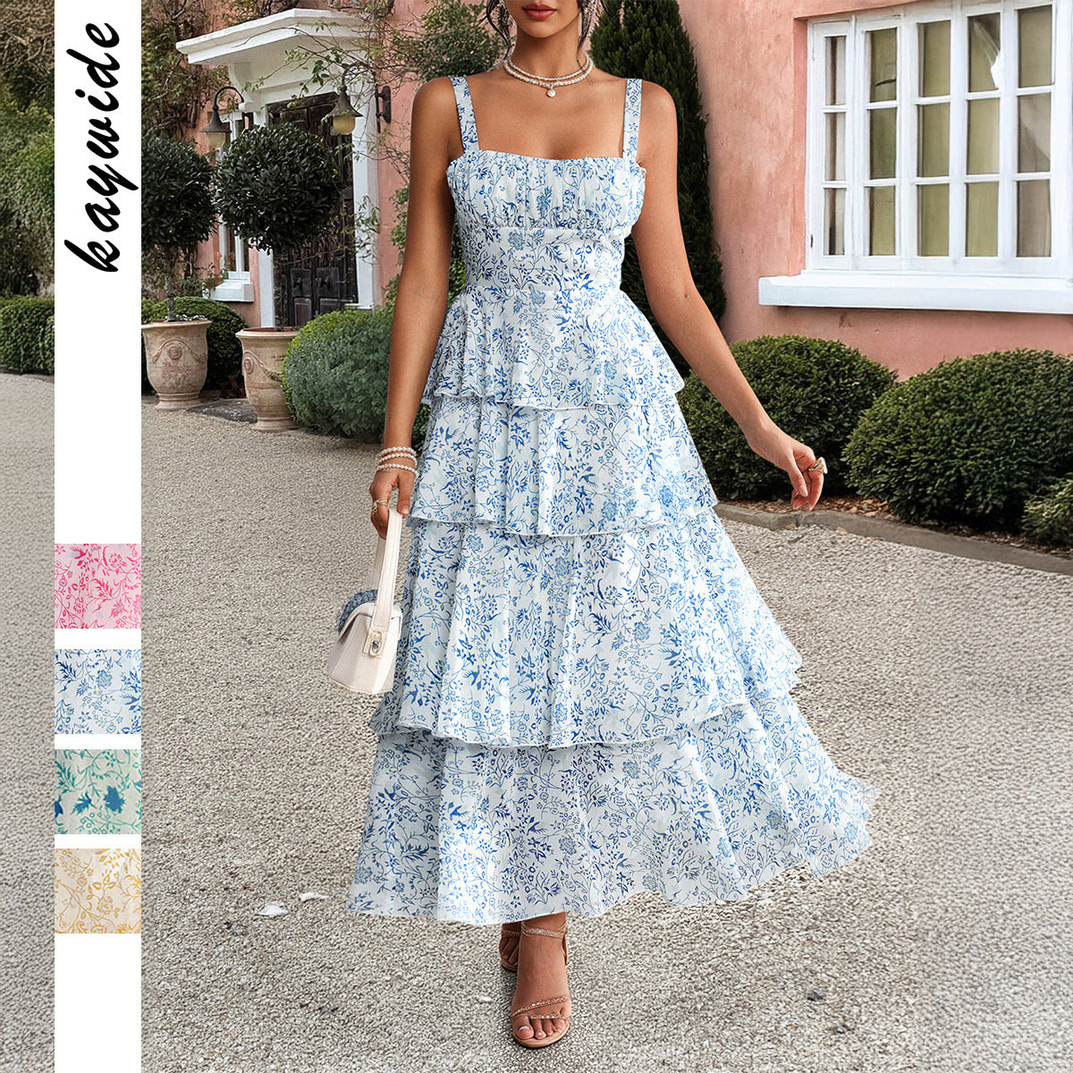 Eleanna floral suspender cake dress dress