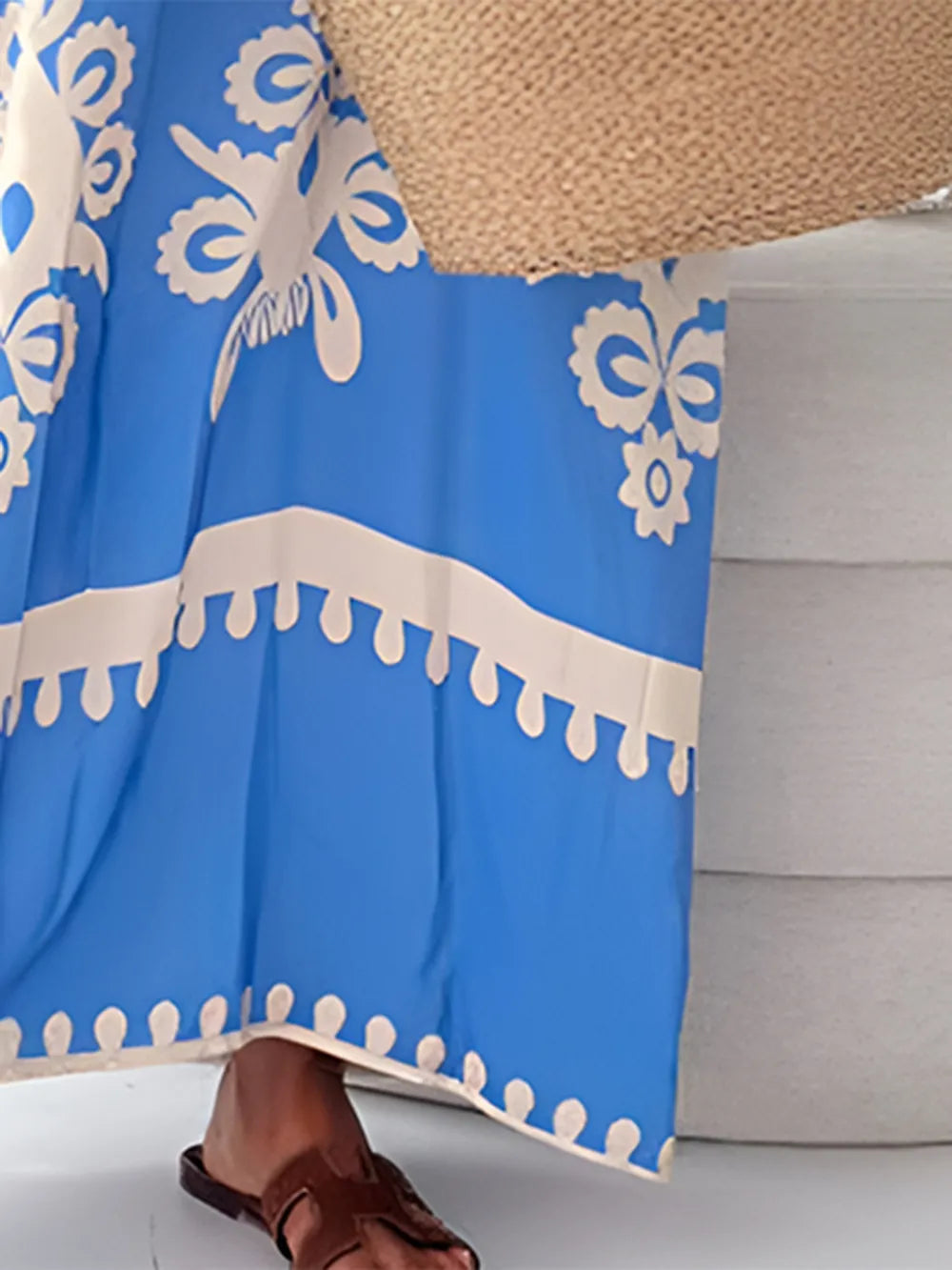 Charissa Printed Spaghetti Strap Sleeveless Maxi Dress